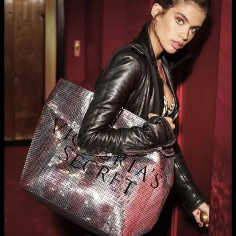 Victoria's Secret Pink and Silver Sequin Tote Bag 2015